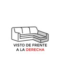 Sofá chaiselongue con arcón y puffs gris 255x150 cm Queens