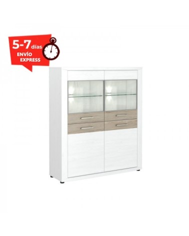 VITRINA BLANCO NORDICO 120CM MACA