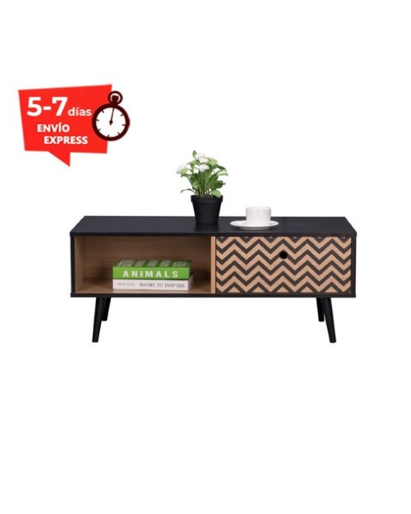 MESA DE CENTRO CON CAJÓN NEGRA DE 100x50 CM  VALNERA