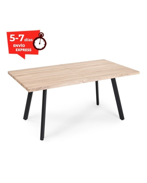 MESA DE COMEDOR EXTENSIBLE ACABADO ROBLE 160(200)X90 CM LOREN