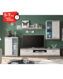 MUEBLE DE SALÓN COLOR CEMENTO Y BLANCO 255 CM OXFORD