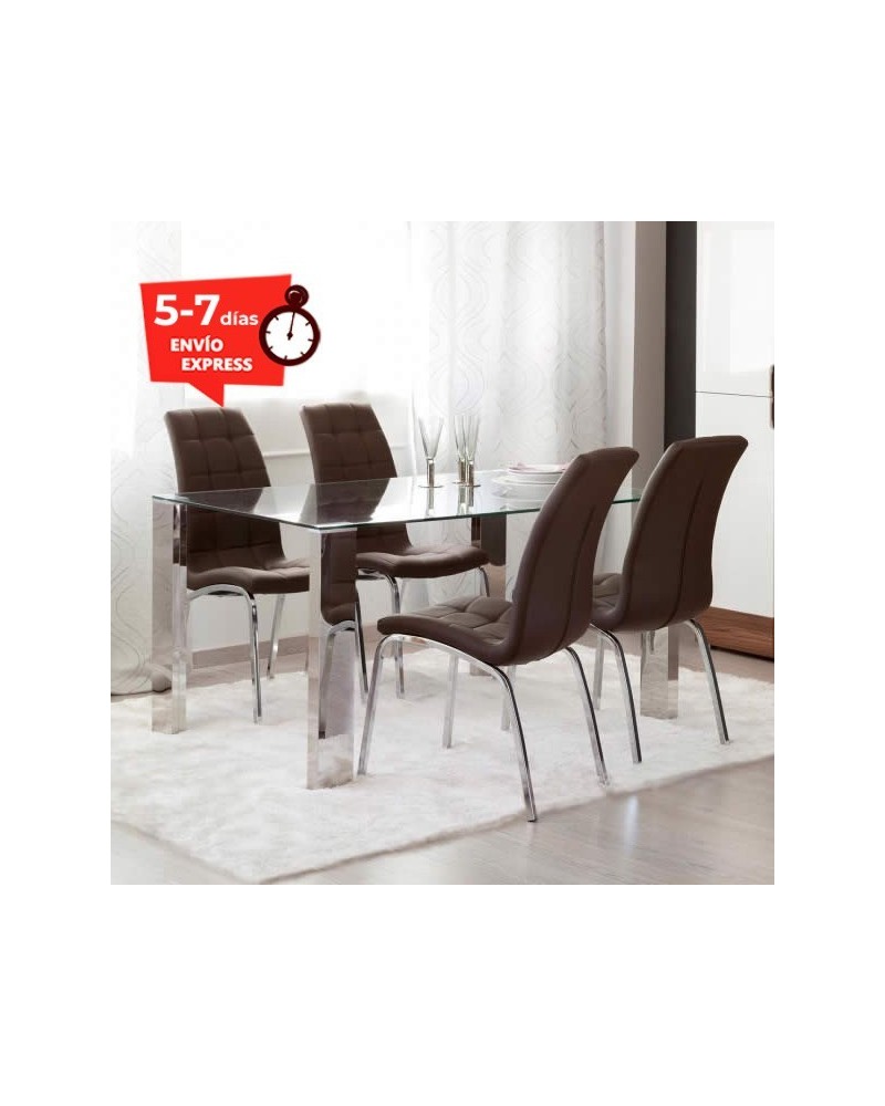 Mesa cristal templado fija comedor Paloma Merkahome