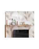 Mueble de TV con cajones roble y cristal blanco 188cm Mónaco