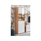 Mueble de salón roble artisan y cristal blanco 328 cm Mónaco