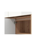 Aparador roble artisan y cristal blanco 165 cm Mónaco