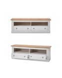 Mueble de TV 153 cm blanco y roble Gibbons