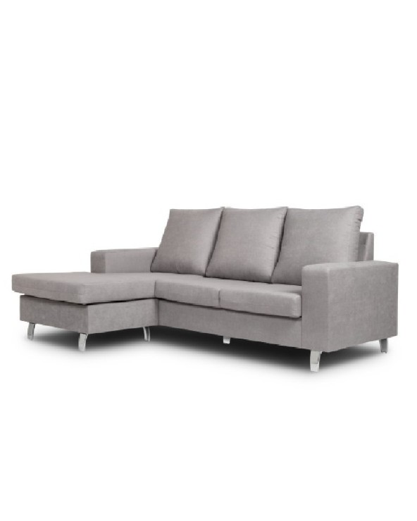 Sofá chaiselongue reversible gris 200cm Ons