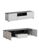 Mueble de TV blanco brillo y ébano 153 cm Venecia