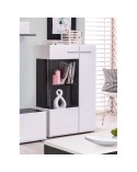 Vitrina baja 2 puertas blanca y negra 78 cm Venecia