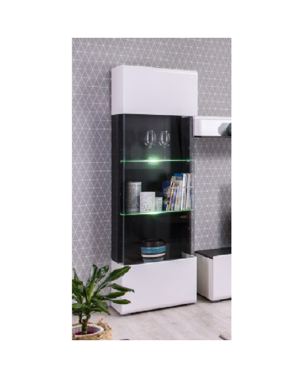 Vitrina alta blanco y negro 58 cm Venecia