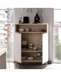 Mueble auxiliar cocina blanco y natural 80 cm Tanzania