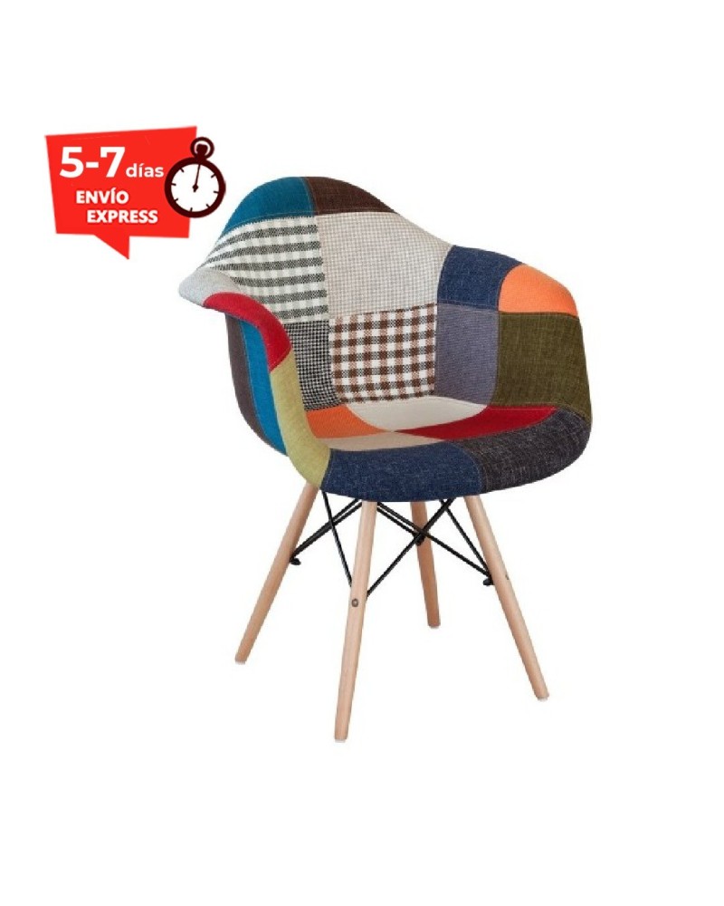 Silla con reposabrazos patchwork Cali (pack 2)