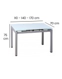 MESA DE COCINA EXTENSIBLE CRISTAL ESTOCOLMO