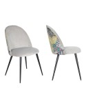 Silla tapizada gris pata negra Fabiola (pack 4)