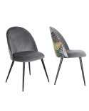 Silla tapizada gris pata negra Fabiola (pack 4)