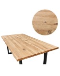 Mesa comedor fija madera y patas negras Katia