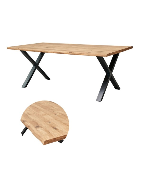 Mesa comedor fija madera y patas negras Keira