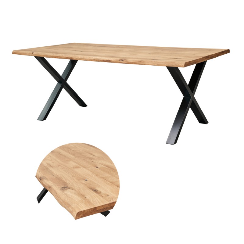 Mesa comedor fija madera y patas negras Keira