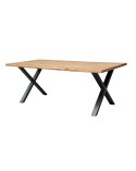 Mesa comedor fija madera y patas negras Keira