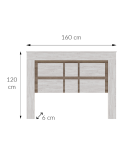 Cabecero con mesillas blanco artic y trufa 260 cm Zeus