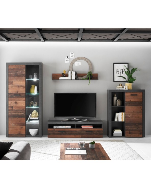 Mueble para salón roble y alistonado, Mueble de salón moderno