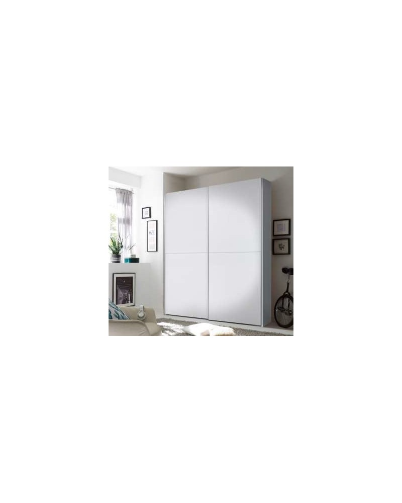 Armario puertas correderas barra + 3 estantes 180 cm blanco