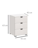 Mesilla de noche 45 cm blanca Durban (pack 2)