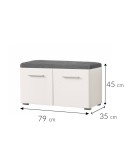 Banco zapatero recibidor blanco 79 cm Buddy