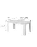 Mesa comedor extensible roble blanco 160x90 cm Broadway