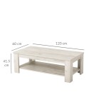 Mesa de centro fija 120x60 cm roble blanco Brodway