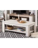 Mesa de centro fija 120x60 cm roble blanco Brodway