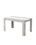 Mesa comedor fija cemento y blanco 135x80 cm Limens