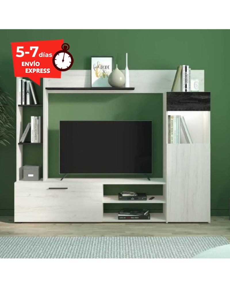 Mueble salón roble blanco 192 cm Roma