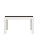 Mesa de comedor fija 135x80 cm blanco y negro Nerga