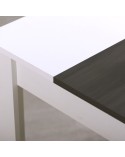 Mesa de comedor fija 135x80 cm blanco y negro Nerga