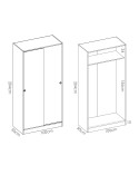 Armario 2 puertas correderas 100 cm Simón