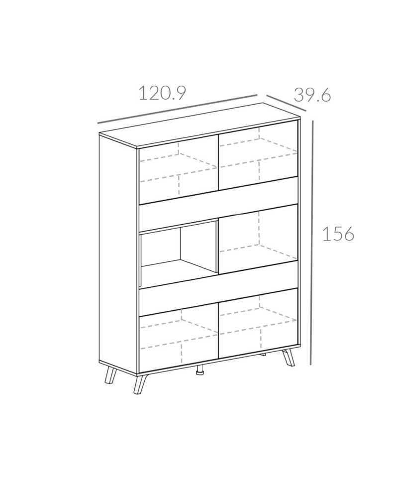 Aparador vertical con 5 puertas 121 cm Sevilla