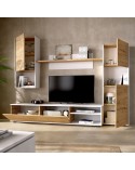 Mueble salón blanco y nordic 220 cm Moon