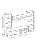 Mueble salón blanco y nordic 220 cm Moon