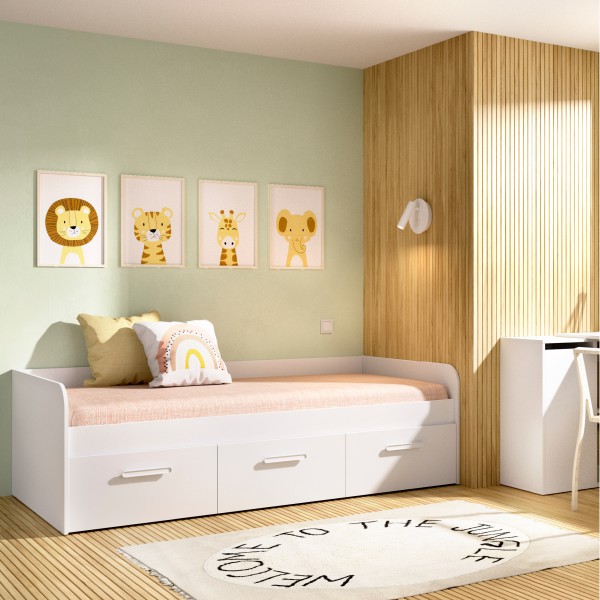 Dormitorio infantil cama nido con cajones - Envío Gratis