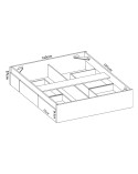 CAMA CANAPÉ 150 CM CON  4 CAJONES EN BLANCO BRILLO O NATURAL ANAHÍ