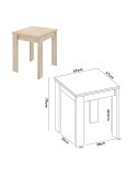 Mesa libro cuadrada extensible 67x67cm Bolonia