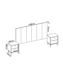 Cabecero con mesillas 244cm Mirta