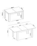 Mesa comedor extensible 90x140 cm nordic Galatea