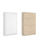 ARMARIO PUERTAS CORREDERAS 120 CM BLANCO BRILLO O NATURAL VICKY