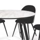 Mesa comedor redonda 120cm gris y negro Amil