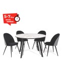 Mesa comedor redonda 120cm gris y negro Amil