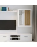 Mueble salón blanco y roble 270 cm María