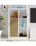 Mueble salón blanco y roble 270 cm María