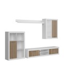 Mueble salón blanco y roble 270 cm María